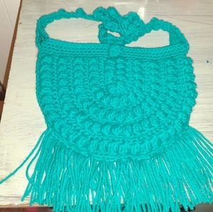 Handmade crochet Boho tassel purse